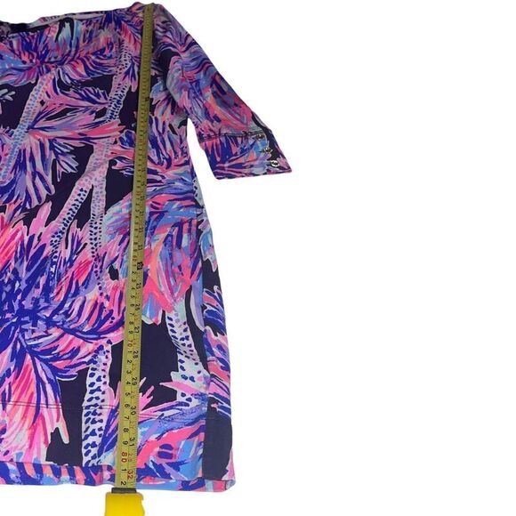 Lilly Pulitzer Sophie UPF 50+ Dress Bright Navy Palms Up - Size XS - Picture 5 of 10